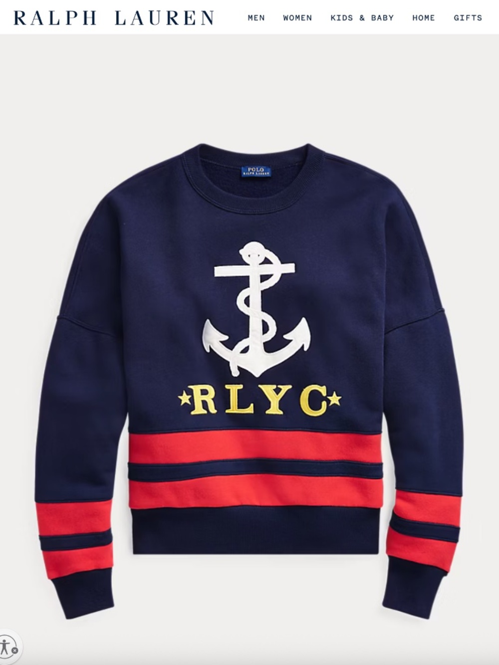 Polo Ralph Lauren Yacht Club Anchor fleece oversized pullover - Picture 7 of 8